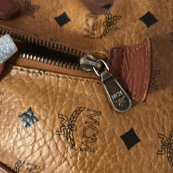 MCM Brown Monogram Leather Handbag - Picture 9 of 12
